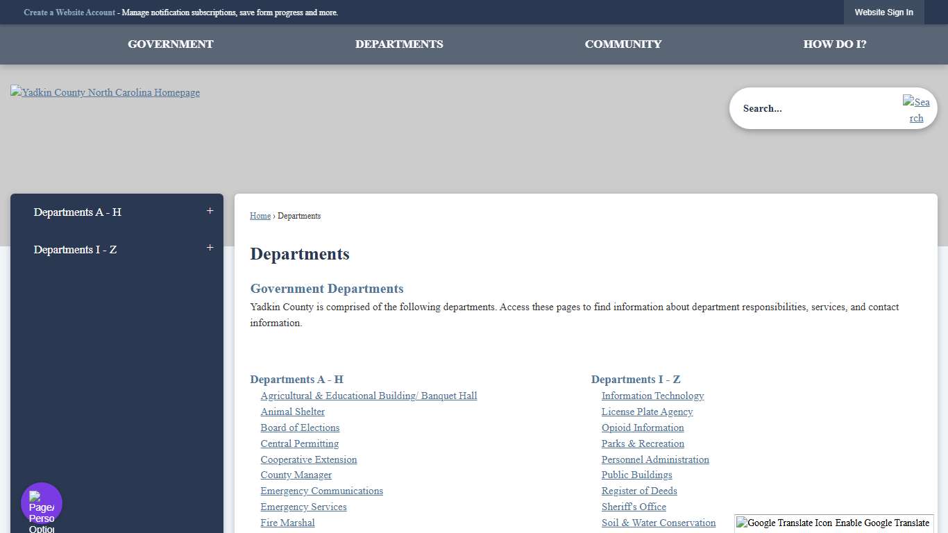 Departments Yadkin County, NC - Official Website